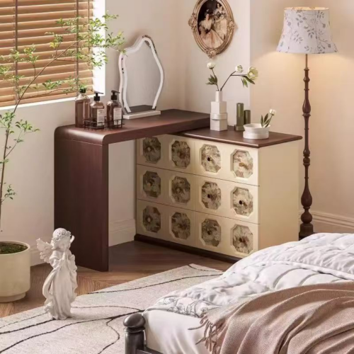 Retro Combined Makeup Vanity Table - Bedroom furniture - QONKA HOME