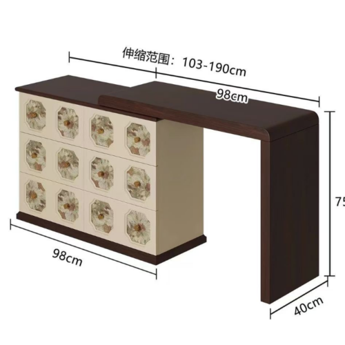 Retro Combined Makeup Vanity Table - Bedroom furniture - QONKA HOME