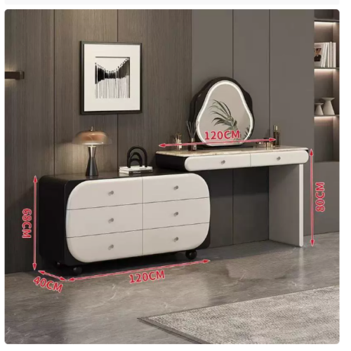 Modern Combined Mobile Vanity Table - Bedroom furniture - QONKA HOME