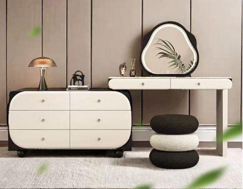 Modern Combined Mobile Vanity Table - Bedroom furniture - QONKA HOME