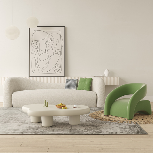 Creative Curved Accent Chair - Living room furniture - QONKA HOME