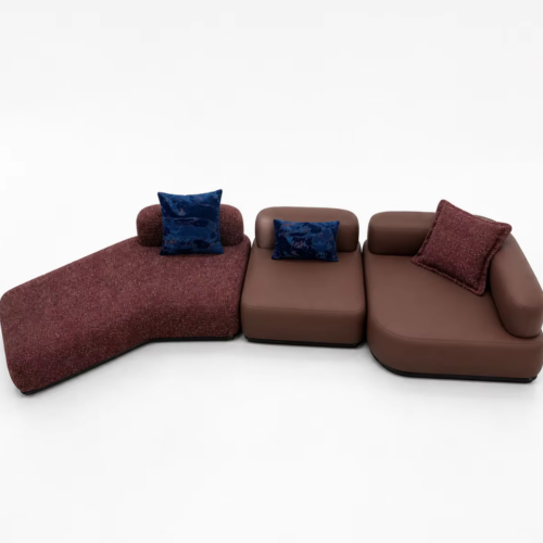 Italian Minimalist Modular Sofa Set | Unique Curved Upholstered Sofa - Living room furniture - QONKA HOME