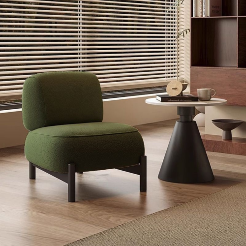 Modern Boucle Fabric Armless Accent Chair - Living room furniture - QONKA HOME