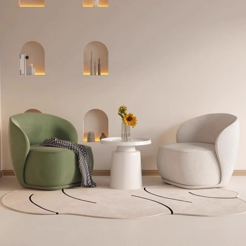Curved Single Accent Armchair - Living room furniture - QONKA HOME