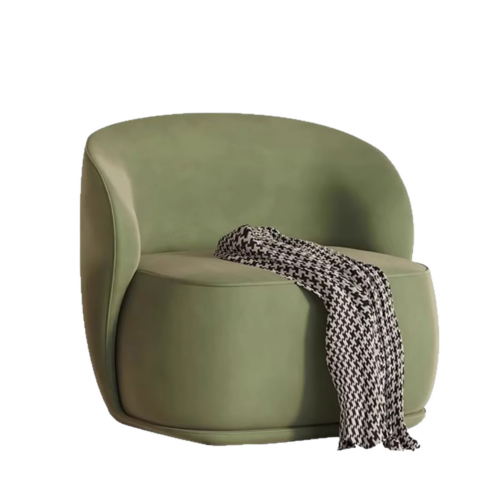 Curved Single Accent Armchair - Living room furniture - QONKA HOME