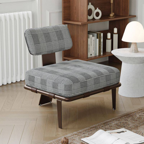 Plaid Single Accent Lounge Chair - Living room furniture - QONKA HOME