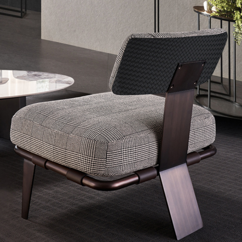 Plaid Single Accent Lounge Chair - Living room furniture - QONKA HOME