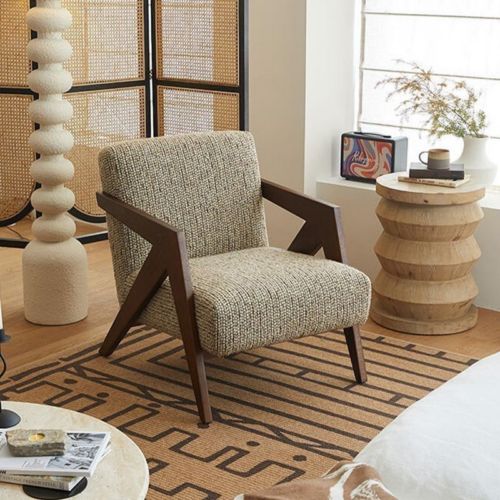 Mid Century Wooden Frame Accent Chair - Living room furniture - QONKA HOME