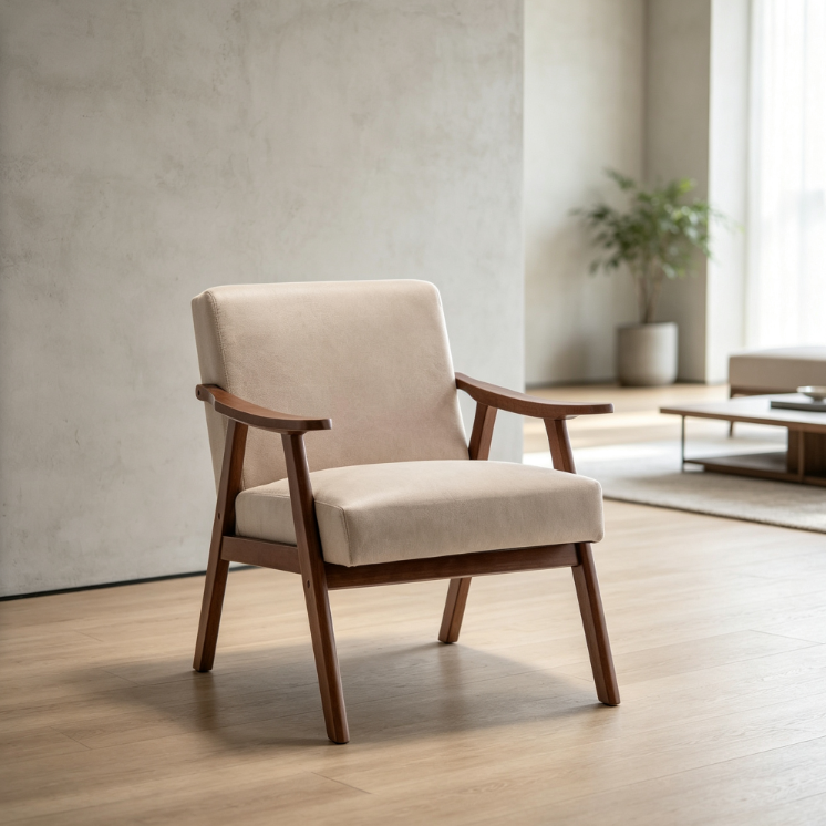Solid Wood Accent Leisure Chair - Living room furniture - QONKA HOME