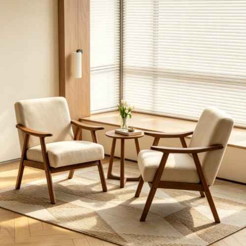Solid Wood Accent Leisure Chair - Living room furniture - QONKA HOME