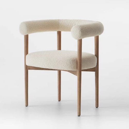 Lambswool C-Shaped Armchair - Living room furniture - QONKA HOME