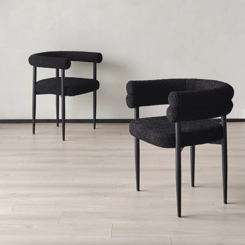 Lambswool C-Shaped Armchair - Living room furniture - QONKA HOME