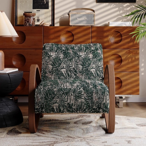 Print Fabric Accent Leisure Chair - Living room furniture - QONKA HOME