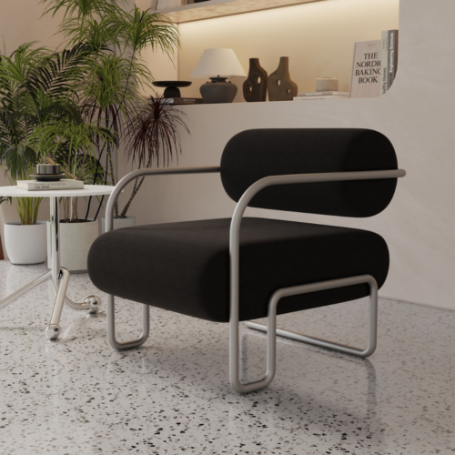 Metal Frame Modern Accent Leisure Chair - Living room furniture - QONKA HOME