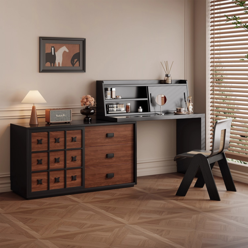 Extendable Convertible Makeup Vanity Table - Bedroom furniture - QONKA HOME