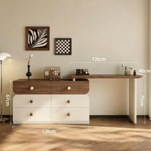 Extendable Combination Makeup Vanity Table - Bedroom furniture - QONKA HOME