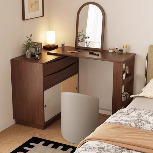 Retractable Corner Makeup Vanity Table - Bedroom furniture - QONKA HOME