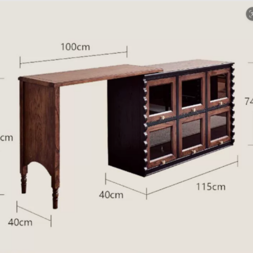 Retro Combined Makeup Vanity Table - Bedroom furniture - QONKA HOME