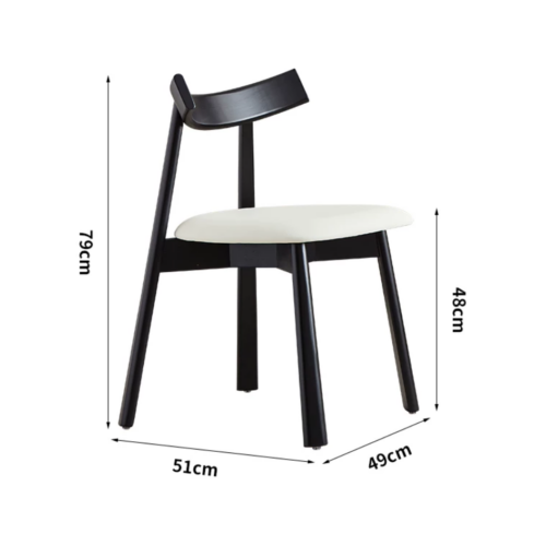 Modern Solid Walnut Dining Chair Minimalist Upholstered Accent Chair - Solid wood dining chair - QONKA HOME