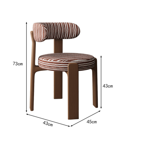 Nordic Hug‑Style Solid Wood Dining Chair Wraparound Back Upholstered Side Chair Optional Chenille Fabric Or PU Leather -...