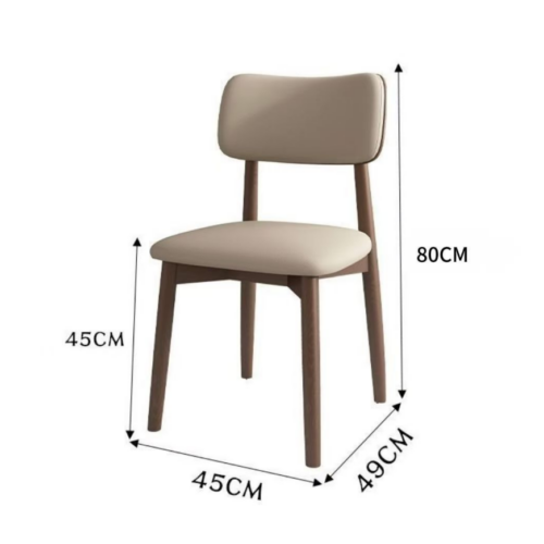 Vintage Printed Fabric Dining Chair, Solid Wood Legs Upholstered Side Chair  with Cat scratch leather& Lambswool - So...