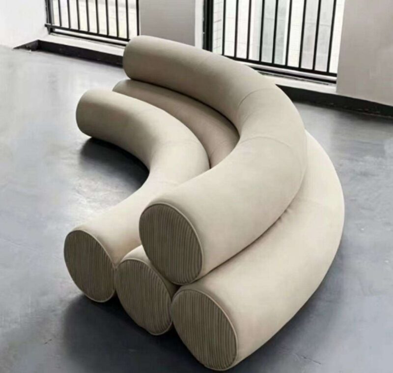 Nordic Minimalist Style, Cylindrical Sectional Sofas, Curved Sofa - Living room furniture - QONKA HOME