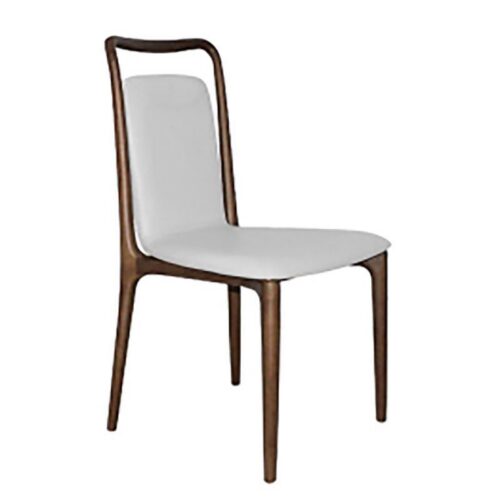 Mid Century Ash Wood Arm Dining Chair,  Leather Upholstered Seat & Backrest - Solid wood dining chair - QONKA HOME