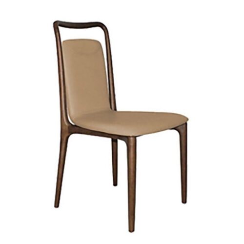 Mid Century Ash Wood Arm Dining Chair,  Leather Upholstered Seat & Backrest - Solid wood dining chair - QONKA HOME
