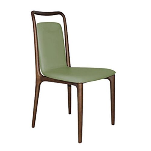 Mid Century Ash Wood Arm Dining Chair,  Leather Upholstered Seat & Backrest - Solid wood dining chair - QONKA HOME