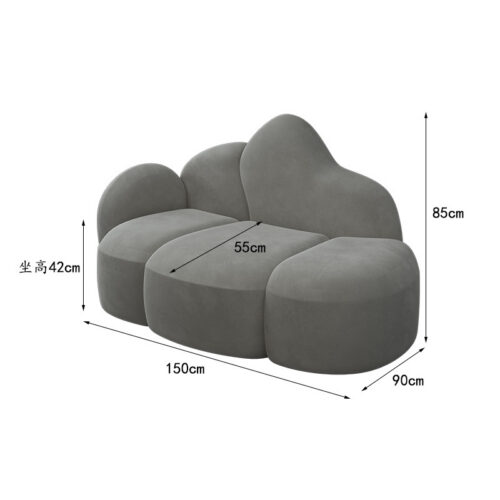 Creative Nordic-Style Plush Cloud Sofa, Mountain-Shaped Upholstered Sofa - Living room furniture - QONKA HOME