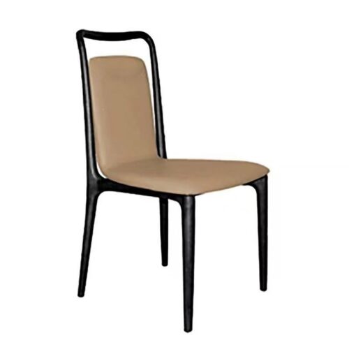 Mid Century Ash Wood Arm Dining Chair,  Leather Upholstered Seat & Backrest - Solid wood dining chair - QONKA HOME