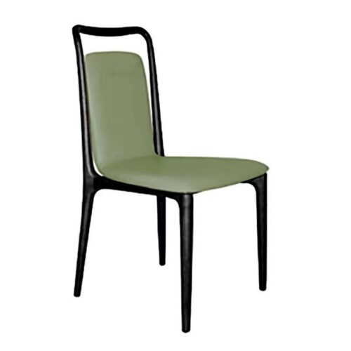 Mid Century Ash Wood Arm Dining Chair,  Leather Upholstered Seat & Backrest - Solid wood dining chair - QONKA HOME
