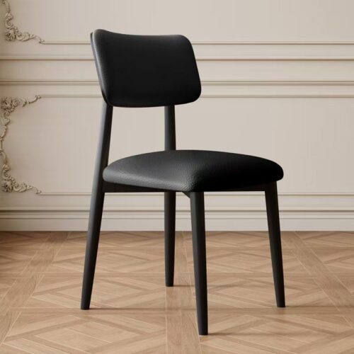 Vintage Printed Fabric Dining Chair, Solid Wood Legs Upholstered Side Chair  with Cat scratch leather& Lambswool - So...