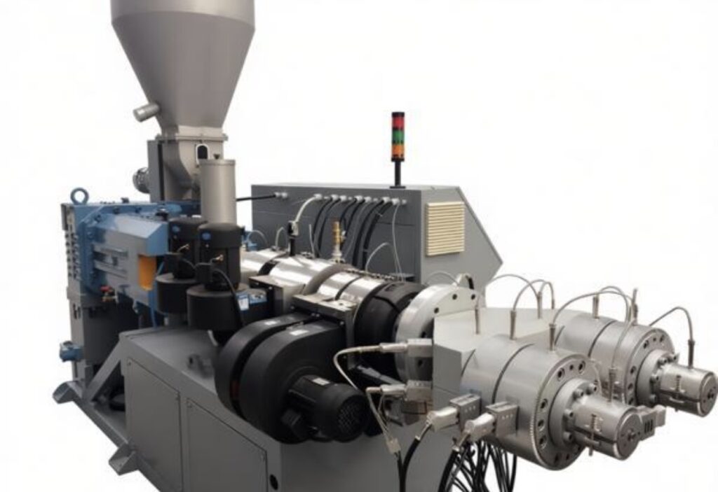New Conical Twin-Screw Extrusion Line - Plastic Extrusion...