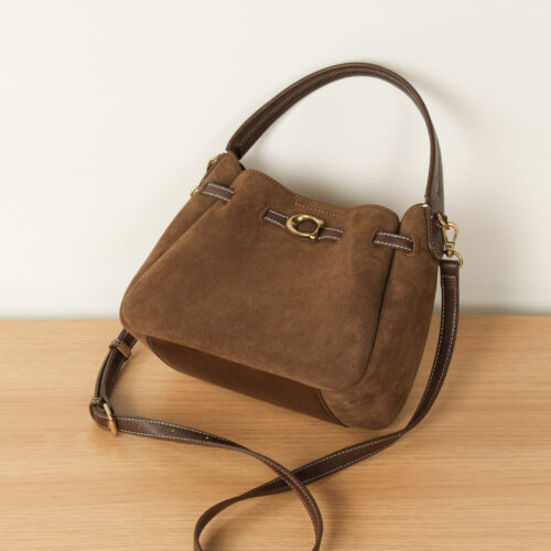 Valerie Suede Bucket Bag - Crossbody Bags - zybags.com