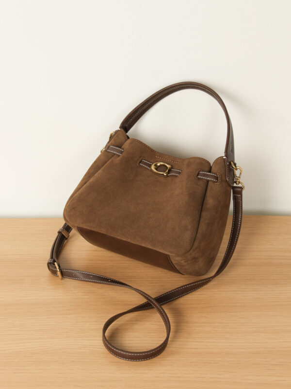 Valerie Suede Bucket Bag - Crossbody Bags - zybags.com
