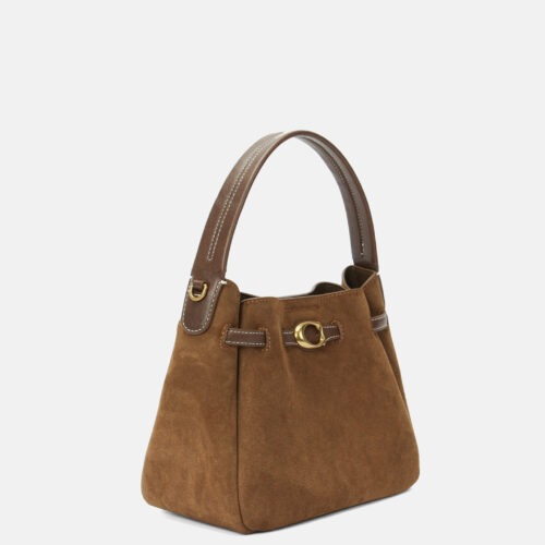 Valerie Suede Bucket Bag - Crossbody Bags - zybags.com