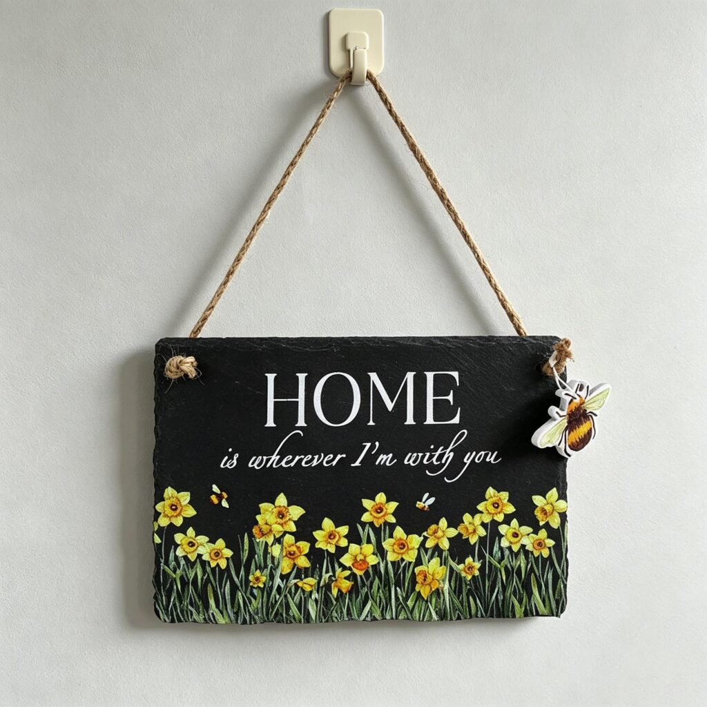 Placa colgante para jardín de pizarra - Decoración de jardín - life-deco.com