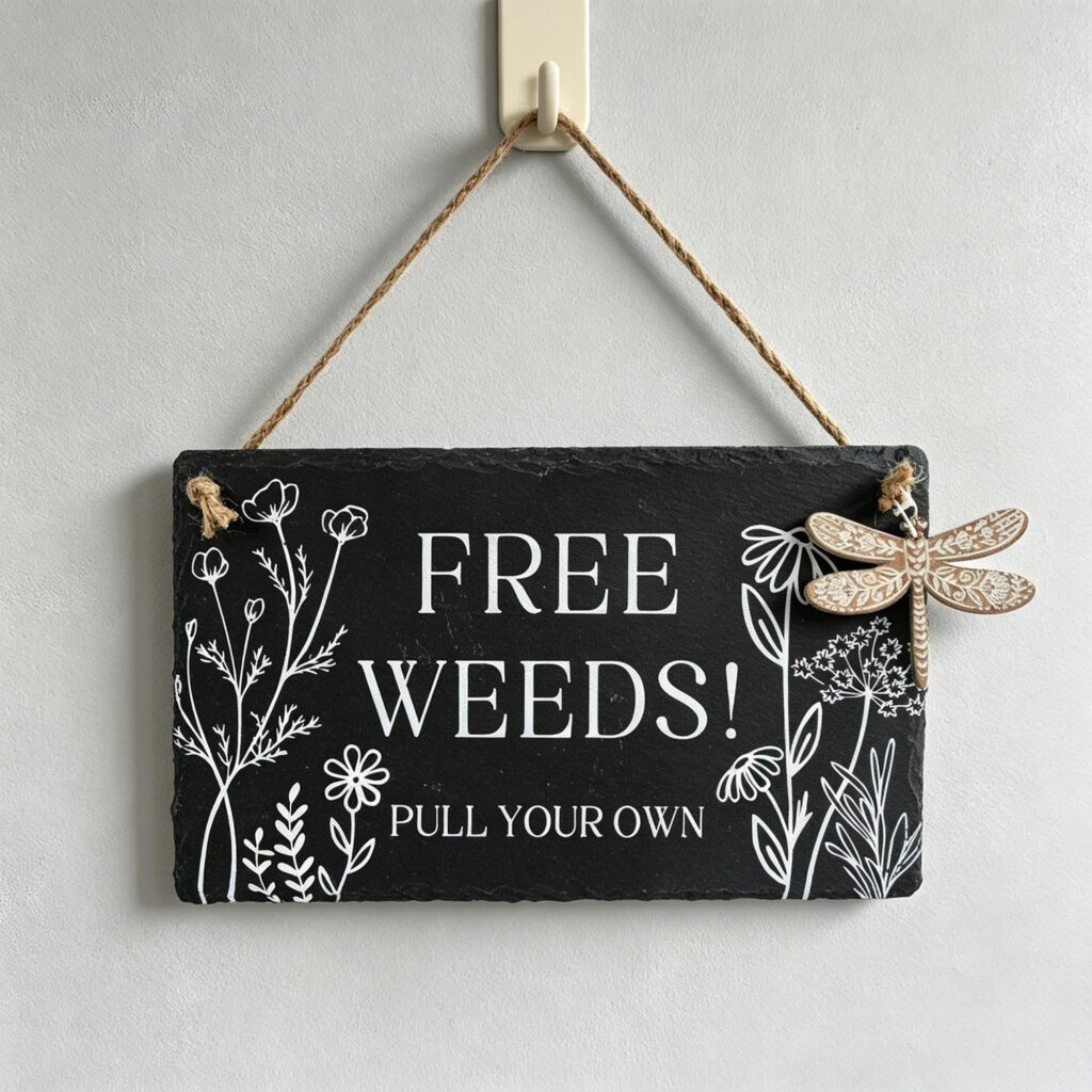 Placa decorativa de pizarra para colgar en la pared - Decoración de jardín - life-deco.com