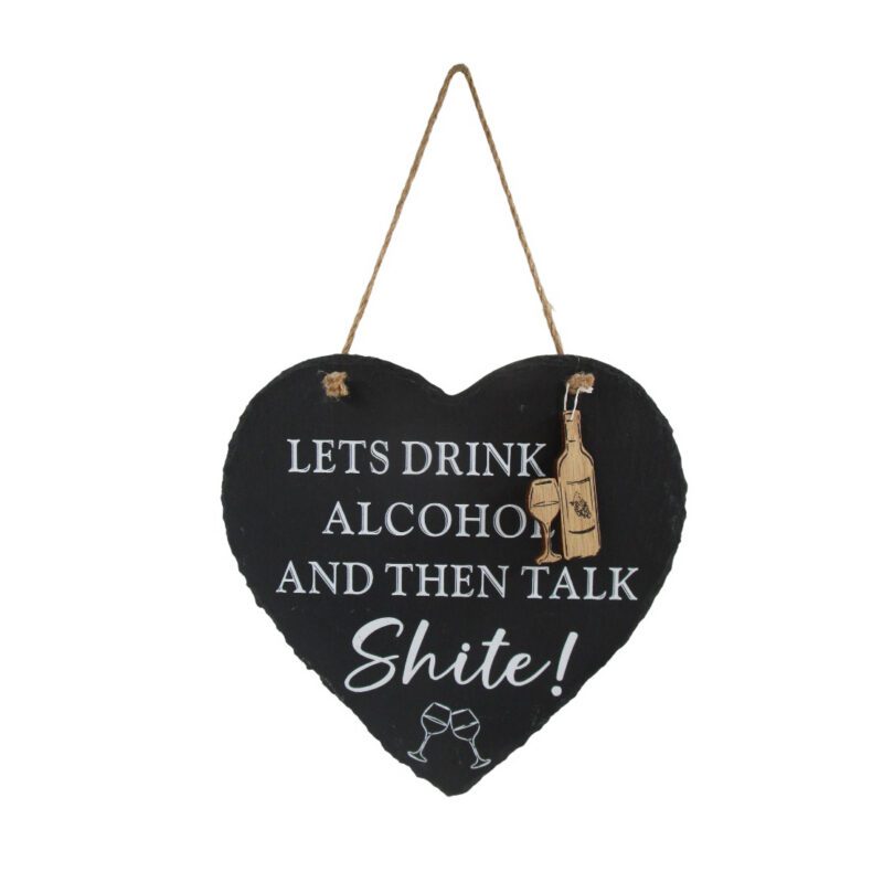 Heart‑Shaped Slate Hanging Plaque - Kitchen & Dinin...