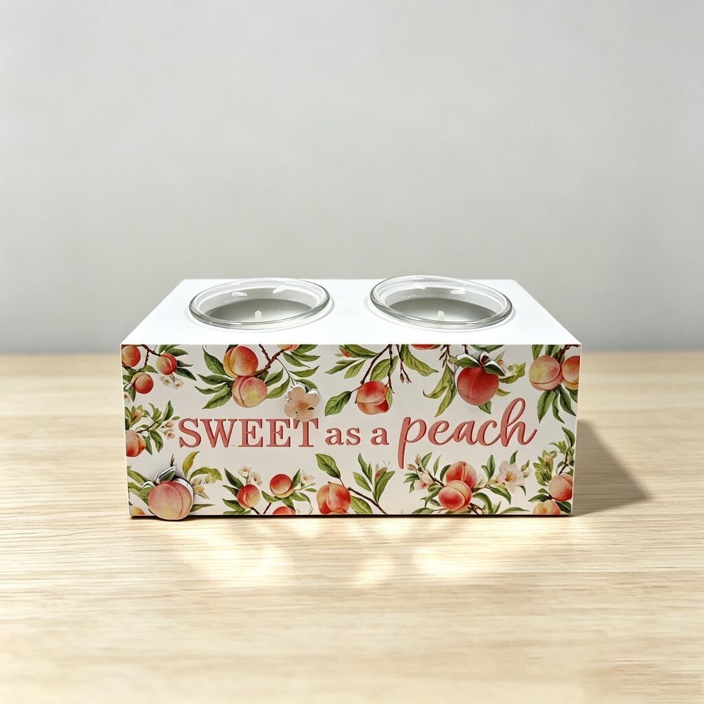 Double‑cup Wooden Tealight Holder - Kitchen & Dinin...