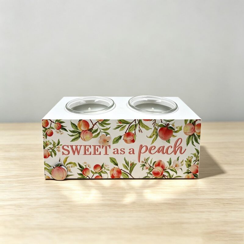 Double‑cup Wooden Tealight Holder - Kitchen & Dinin...