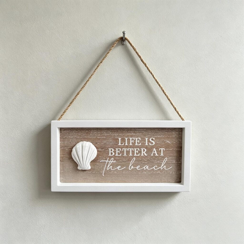 Coastal Wooden Hanging Sign - Coastal (Summer) - life-dec...