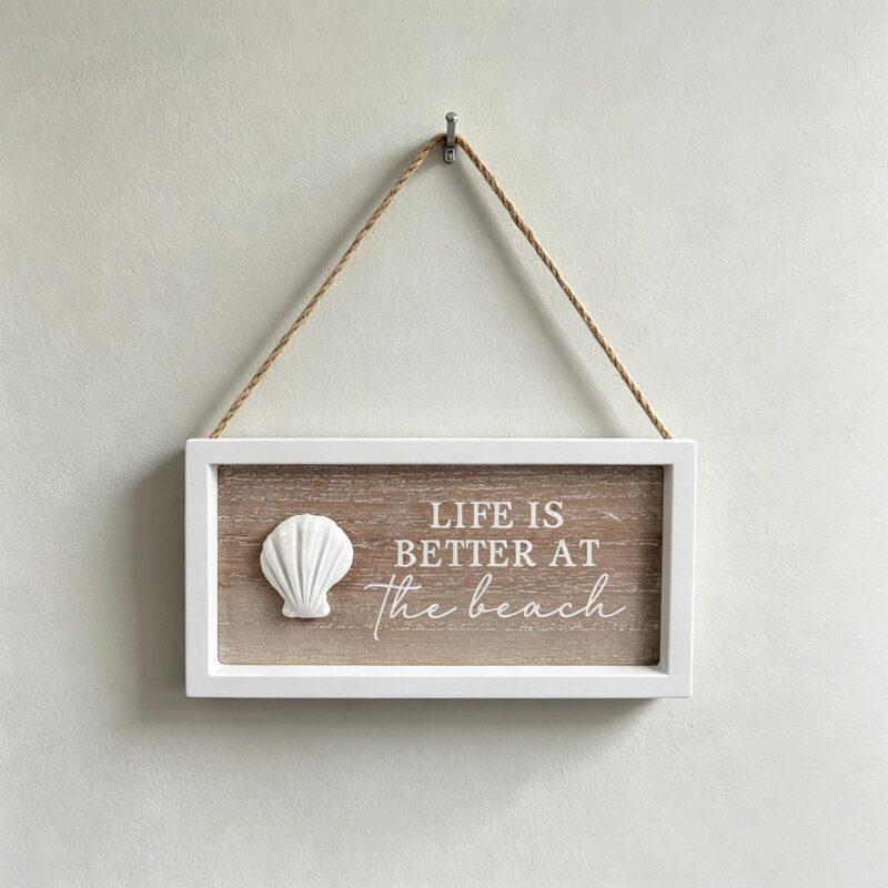 Coastal Wooden Hanging Sign - Coastal (Summer) - life-dec...