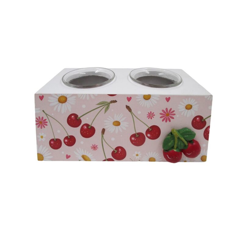 Double‑cup Wooden Tealight Holder - Kitchen & Dinin...