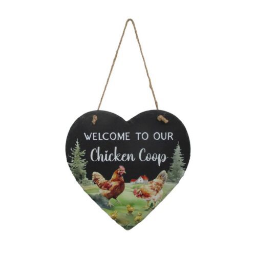 Heart‑Shaped Slate Hanging Plaque - Farmhouse & Cou...