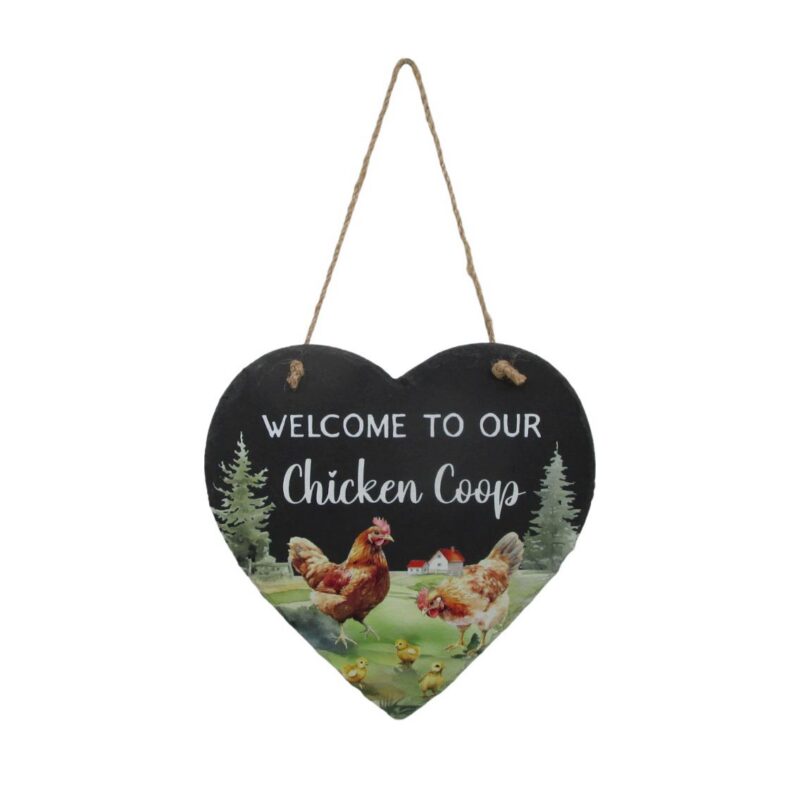 Heart‑Shaped Slate Hanging Plaque - Farmhouse & Country - life-deco.com