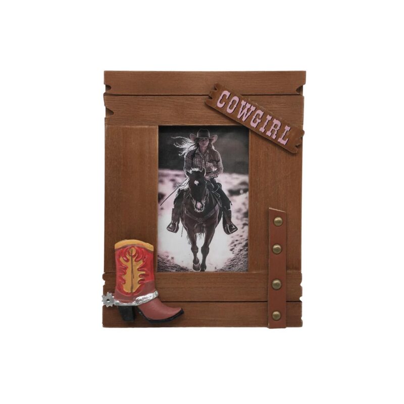 Wooden Cowgirl Photo Frame - Farmhouse & Country - life-deco.com