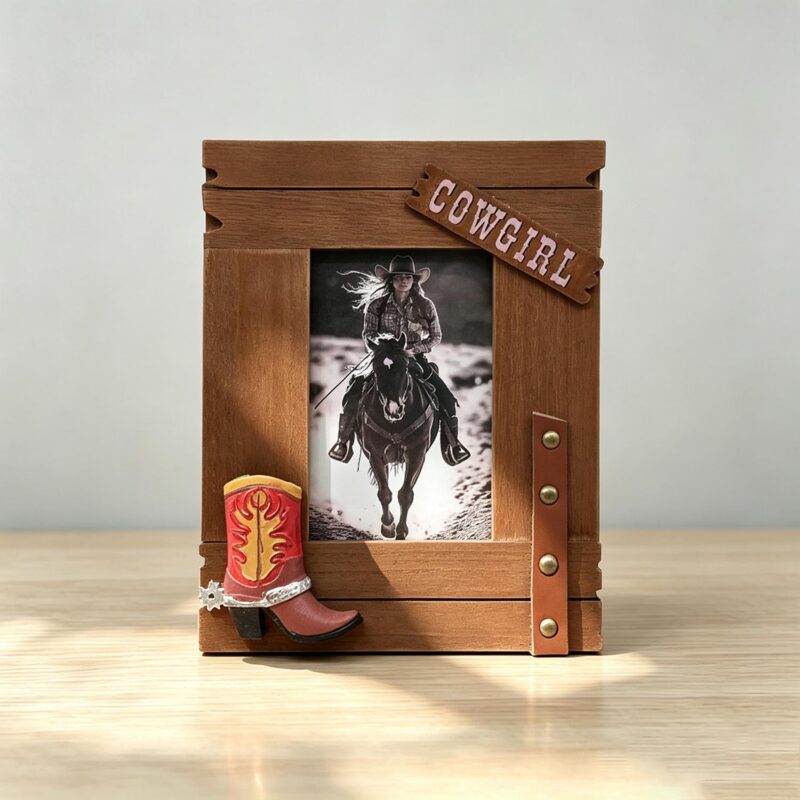 Wooden Cowgirl Photo Frame - Farmhouse & Country - life-deco.com