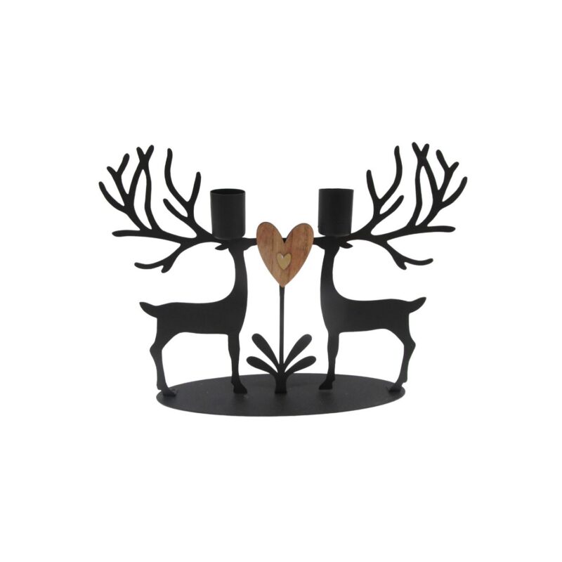Metal Double-Deer Candle Holder - Christmas - life-deco.com